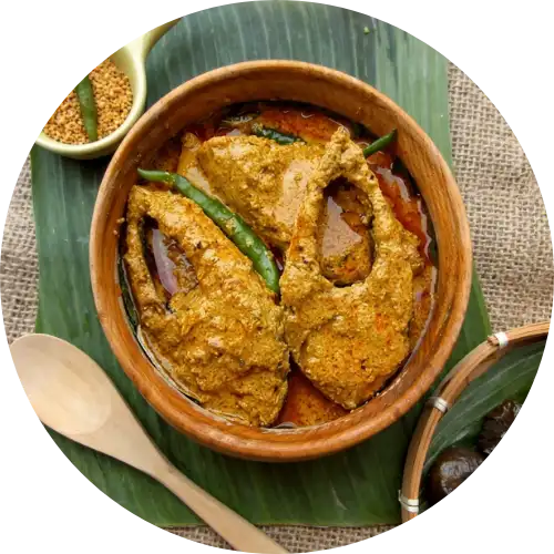 Authentic Sarshon Ilish prepared during Sundarban Ilish Utsav with fresh Hilsa fish